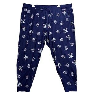 Disney Stitch Women’s 3X Pajama Jogger Pants Blue Sleep Lounge Plus Size 22W 24W